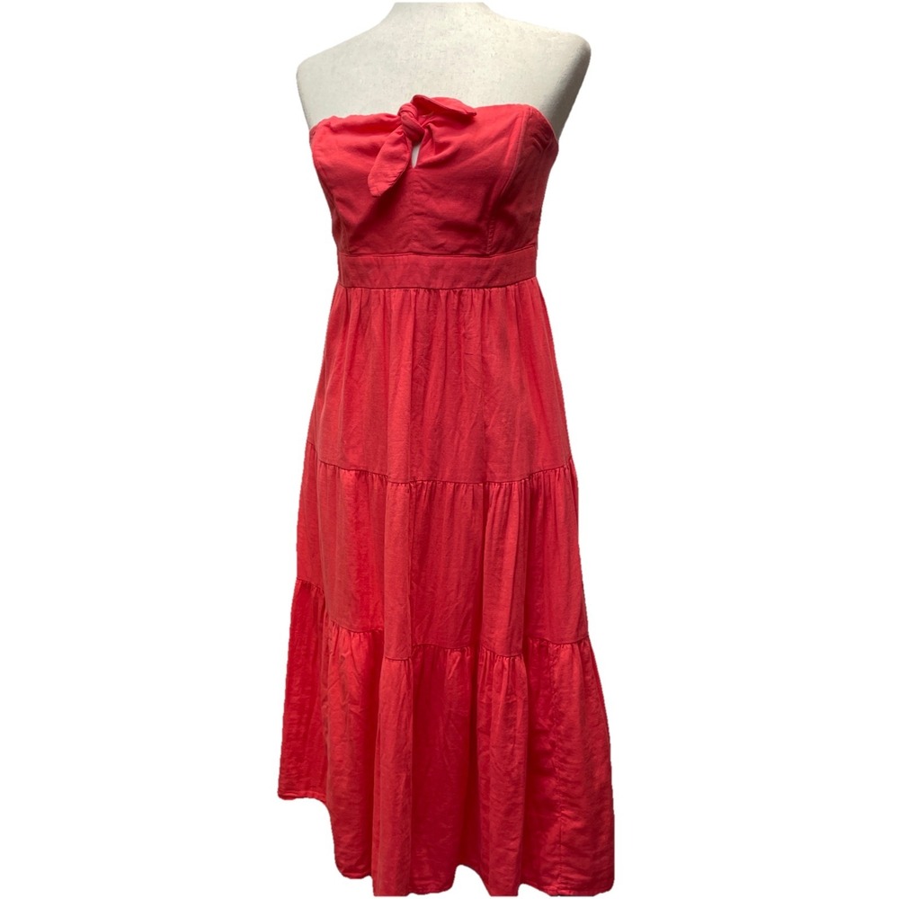Universal Thread Women's Size M Strapless Midi Dress Coral